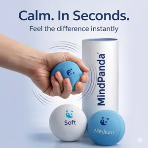 Premium Mindfulness Stress Balls For Adults Therapy - Infused With Relaxing Essential Oils - Tri-Density for Hand Therapy & Grip Strengthening - Inspiring Themes - Soft TPR Gel Core, BPA-Free & Non-Toxic