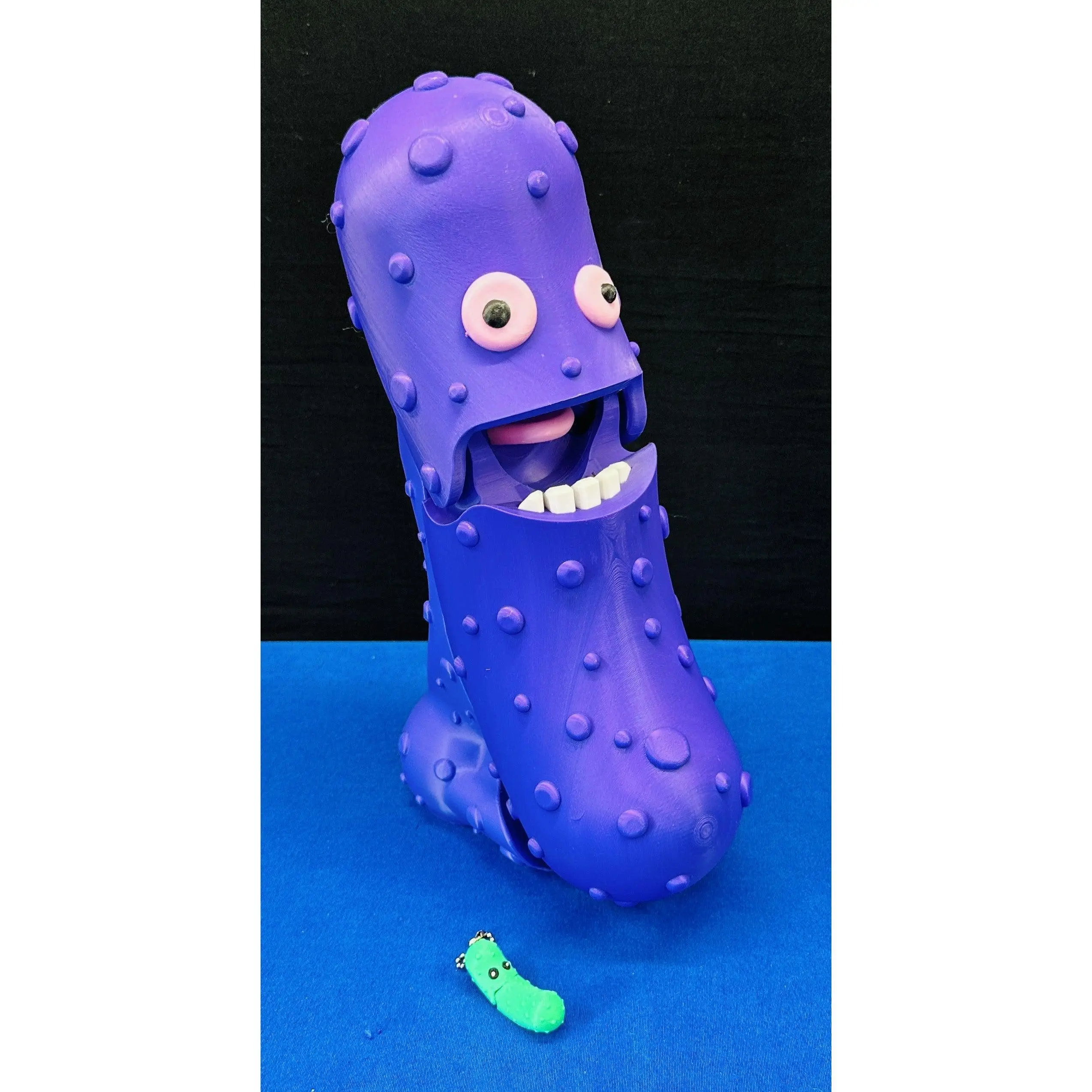 Giant Eggplant Pickle - 12" Pickle with Stand - Tickles, The Articulated Pickle