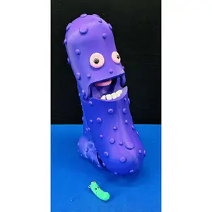 Giant Eggplant Pickle - 12" Pickle with Stand - Tickles, The Articulated Pickle