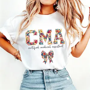 CMA Certified Medical Assistant Shirt, Medical Assistant Graduation Gift, Coquette Nurse Top Menswear & Underwear,Men's Tops,T-shirts,Men's Short-sleeve T-shirts, Breathable, Casual
