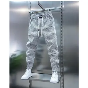 Spring And Autumn Men Harem Pants Zebra Striped Trousers Sport Clothing Cargo Sweatpants Brushed Loose Waist Versatile Pants