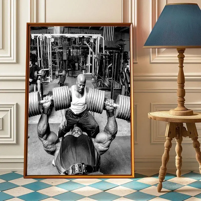 Classic Bodybuilding Gym Motivation Black White Poster