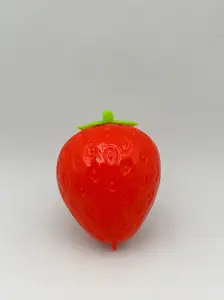 Squishy Strawberry 2.4in  - Red Moldable Fidget Toy for Kids & Adults, Stress Relief Sensory Squeeze Toy, Fun Play & Relaxation