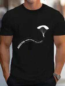 100% Cotton Paragliding Pilot - Mountains Parachute Paraglider T-Shirt Women's Men's Graphic Tee Crew Neck summer vacation Tops