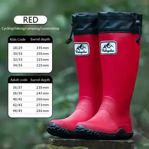 Waterproof High-Top Rain Boots, Durable Sole for Mud Conditions, Outdoor Work & Camping, 1 Pair, Functionality Style