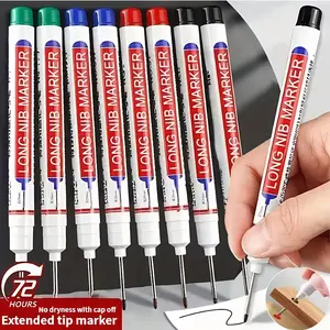 Waterproof Deep Hole 20mm Long-Head Fast-Drying Marking Pen, Ideal Tool for Home Decoration, Hardware Processing, Automotive Manufacturing, and Other Deep Hole Operations, Waterproof Brush Marker