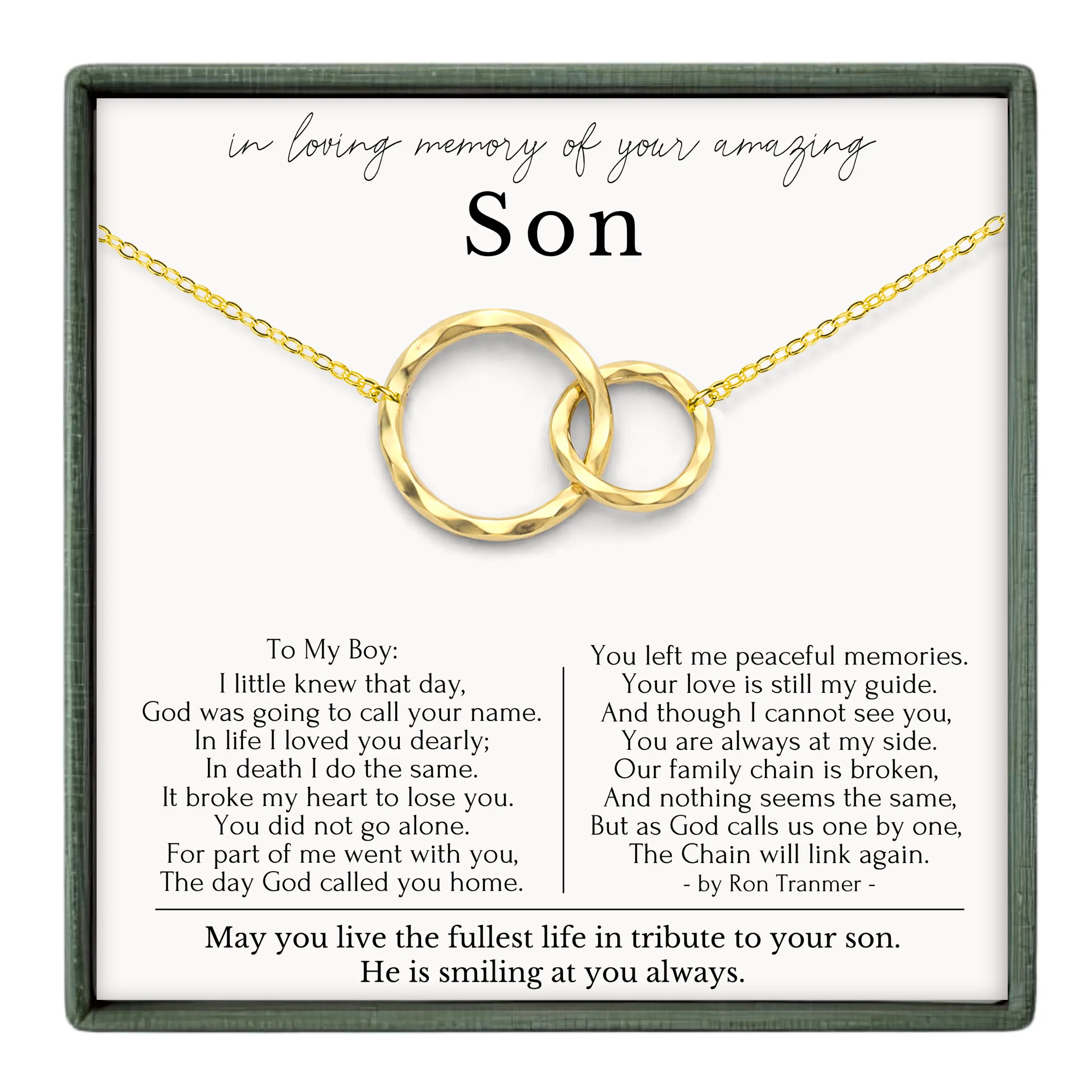 Loss of Son Necklace – Sympathy Gift for Her