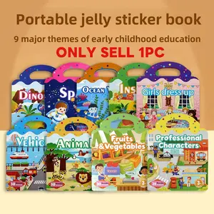 Reusable Jelly Sticker Book, Montessori Early Education Quiet Educational Sticker Toy, Interactive Learning Tool