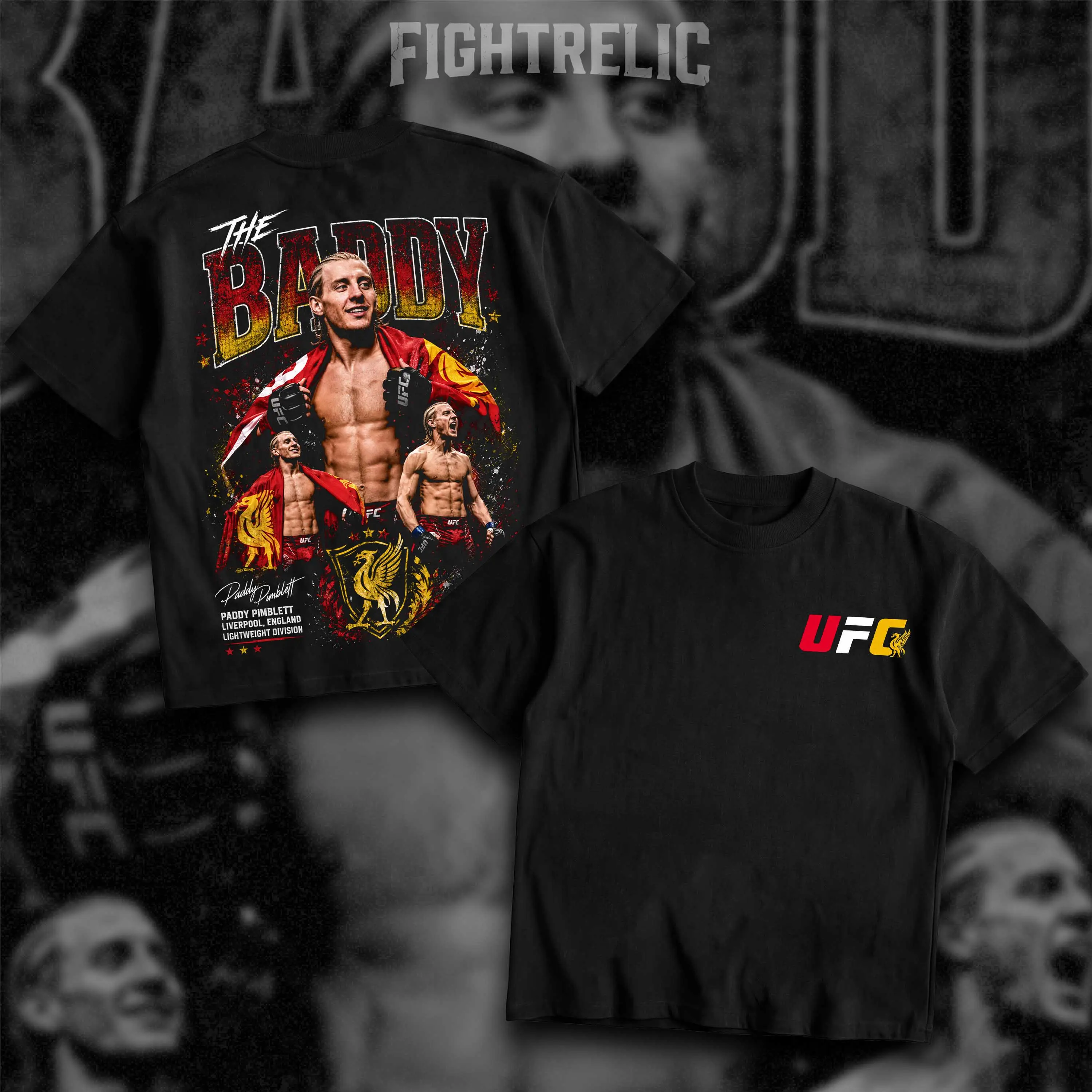FIGHTRELIC Men's UFC Paddy Pimblett The Baddy T-Shirt, The Baddy UFC Graphic Tee, UFC MMA Shirt, Gift for Fighters, Sports Apparel Cotton Tee, Gift for Him, Gift For Her, Made In USA.