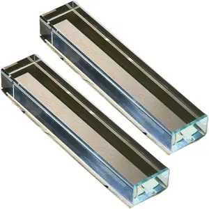 ‌Glass Paperweight - 2 Pcs Clear K9 Glass Blocks for Office Desk & Books (5.9"x1.2"x0.8") - Modern Home Decor Crafts & Gifts Set with Transparent Glass Tiles