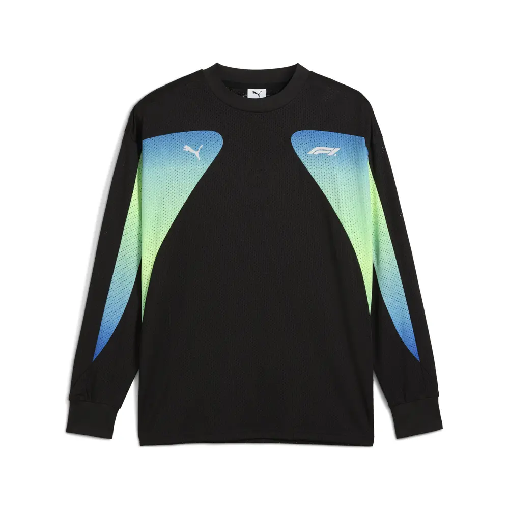 PUMA Mens F1 Oversized Crew Neck Long Sleeve Shirt Casual Tops Casual - Black