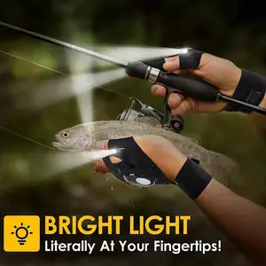 A pair of LED flashlights - luminous fishing gloves - emergency repair night fishing lighting gloves - finger light gloves dad husband LED Flashlight