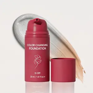 Color Changing Foundation – Shade Matching Liquid Makeup, SPF 15, 24H Wear, Vegan, Lightweight Natural Finish (30ml / 1.01 fl oz)