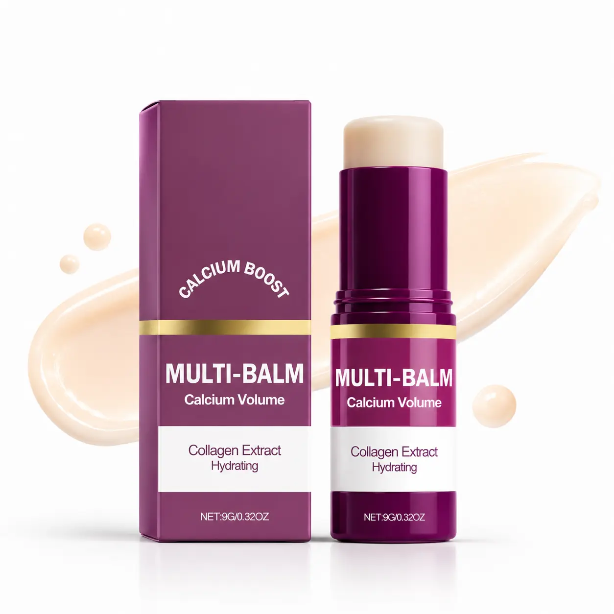 Calcium Multi-Balm Stick (2-Pack) - Korean Anti-Aging Formula for Face, Eyes & Neck - Hydrating, Firming Skin Treatment with Collagen & Vitamin D - Suitable for All Skin Types