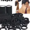 100pcs Women's Black, Fashionable Simple, High Elasticity Thick Hair Scrunchies, Suitable For Everyday Use And Gift Giving Hair Ties Ponytail Holders Hair Elastics Hair Rope Elastic Hair Accessory