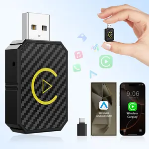Mini Wireless CarPlay Adapter for Factory Wired Cars 2016+, Fast Bluetooth Connection, Plug & Play for iPhone & Android Auto, Stable Data Transfer, Compact Size