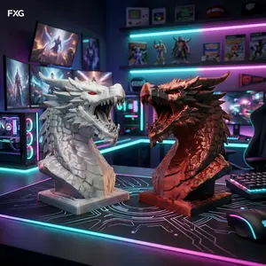 Collectible Dragon Head Decorative Half-Body Statue, Desktop Ornament, Home Room Bookshelf Decoration, Fantasy Style Sculpture Gift