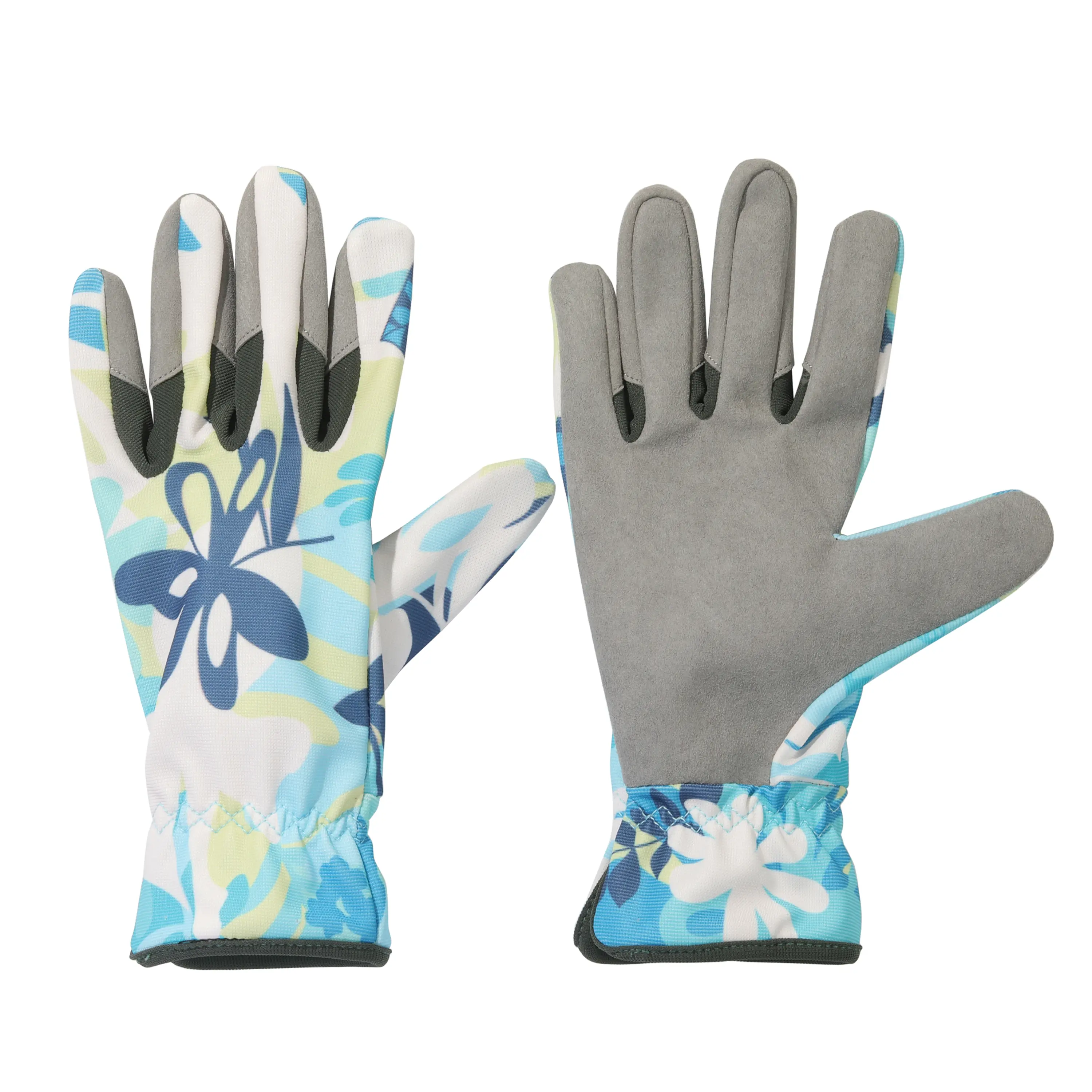 EFFIEGU GARDEN SHOP Women's Thorn-Proof Gardening Gloves, Blue, Breathable, Floral Design, Reinforced Fingertips, Thorn Protection for Gardening Activities, Manufacturer Warranty