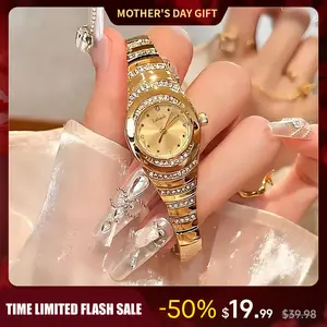 【Mother’s Day Gift】Gold Watch SummerVibes Luxurious Diamond Gold Watch Mother's Day gift Women’s Watch Elegant, Fashionable Bracelet Style, Waterproof, Adjustable Strap — Top Choice for Gifting