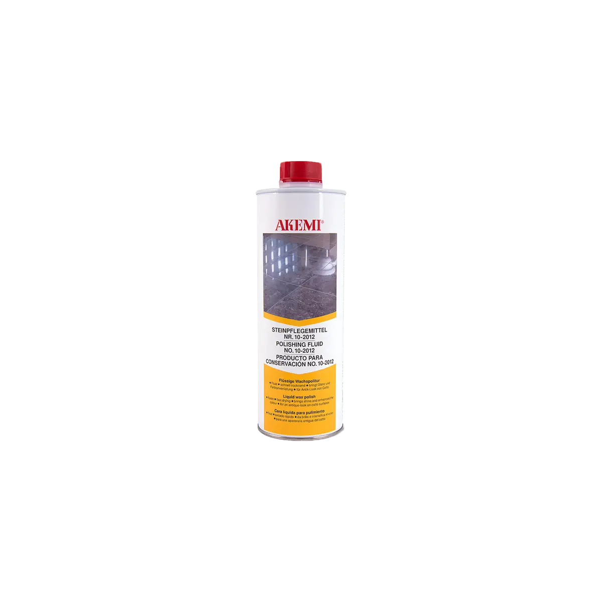 Akemi Polishing Fluid No.10-2012, 1L Wax-Blend & Synthetic Resin Polish - Easy Apply, High Gloss Stone Care for Natural & Cast Stone