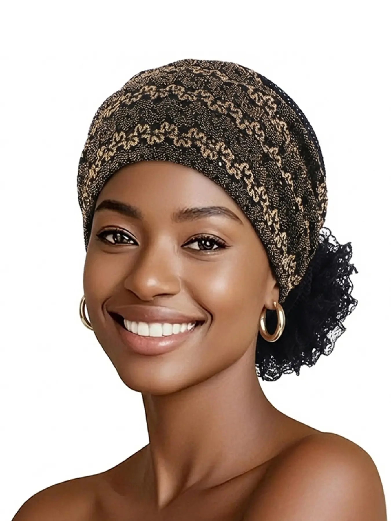 New Lace Breathable Mesh Flower Fashion Headscarf Hat, Muslim Hijab Hair Protection Cap, Anti-Hair Loss Scarf, 1pcs, Stylish & Comfortable, Hijab Turban, Head Scarf Turbans
