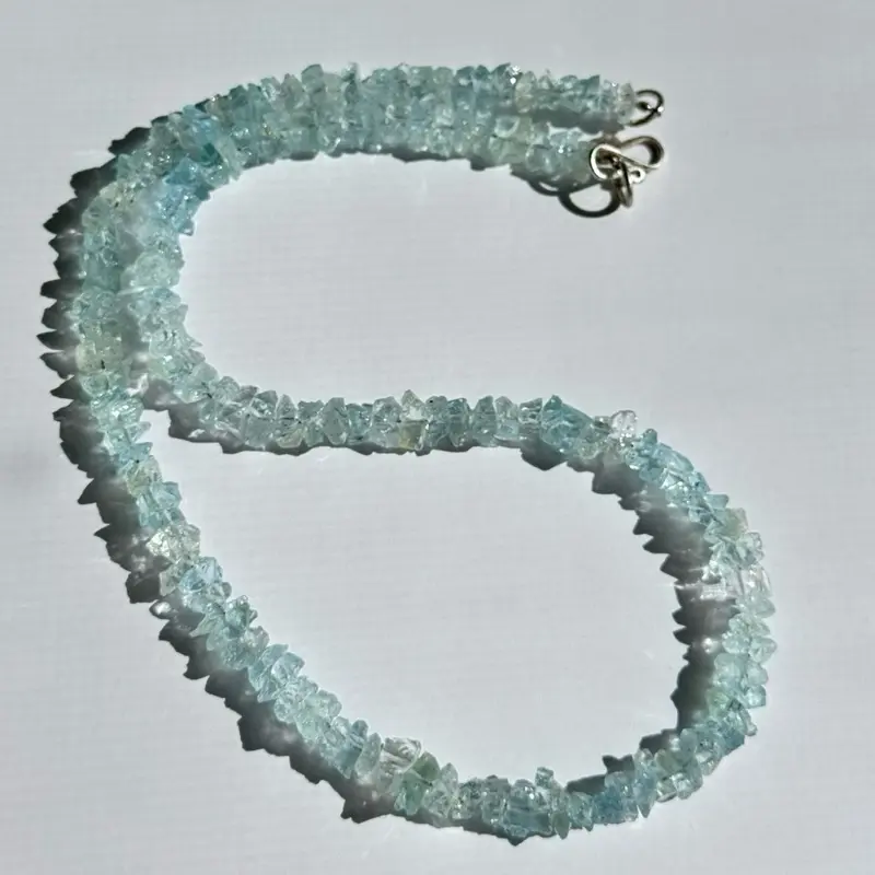Aqua Gemstone Rough Cut Necklace from Pakistan