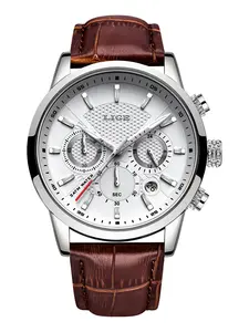 LIGE Business Quartz Watch, Multiple Dials with Date Display, 30m Waterproof, Night Glow Feature.