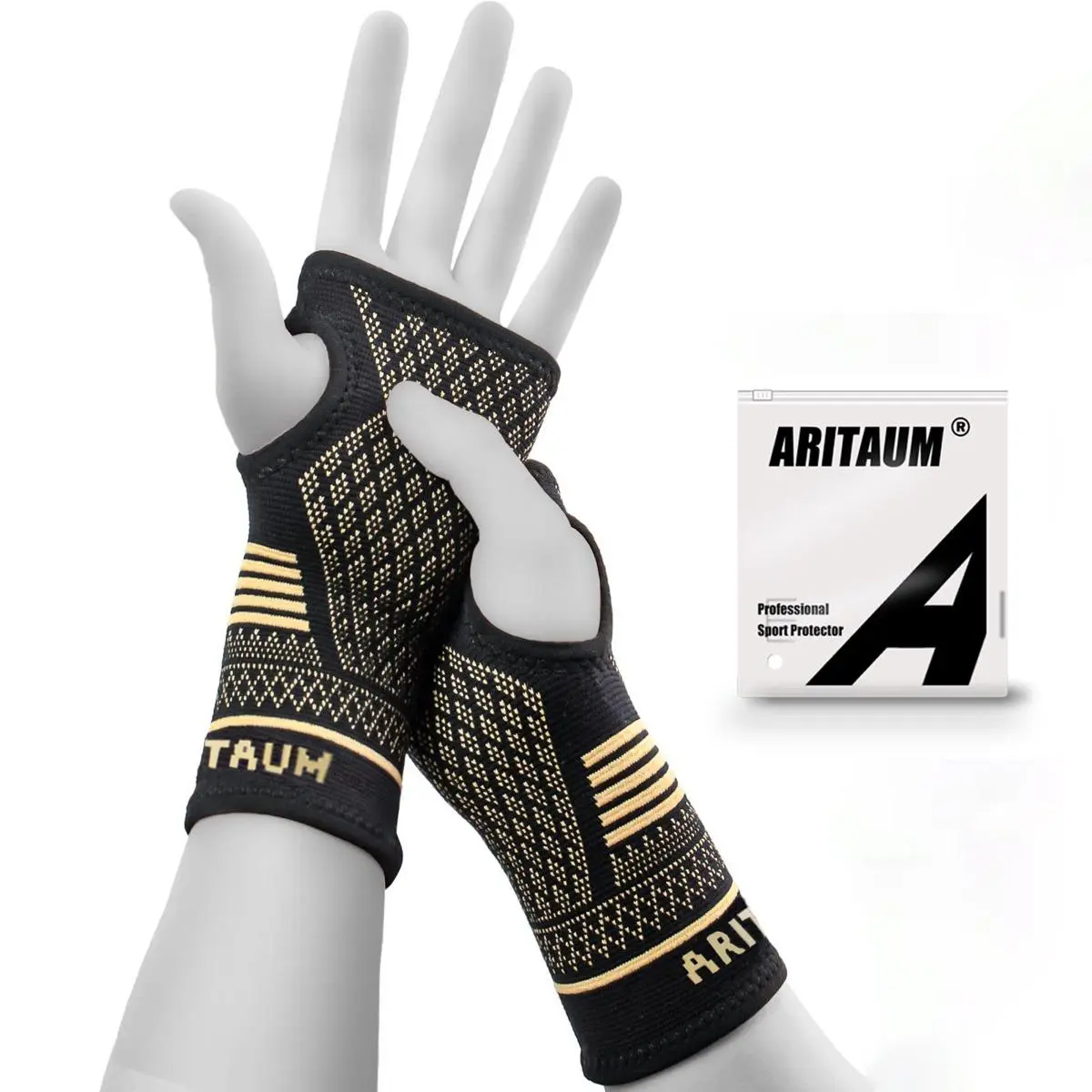 2 Pack Copper Wrist Supports Sleeve, Wrist Compression Sleeve, Wrist Brace for Pain Relief, Arthritis, Carpal Tunnel Relief, Recovery