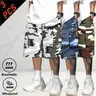 Men’s 3-Pack Camo Cargo Long Shorts - Kneelength Coverage, Baggy Loose Fit, Breathable Windproof Fabric, Plus Sizes for More Bodies, XXS Option, Outdoor Ready, Camouflage Edge, Fashion Streetwear, Father's Day Gifts