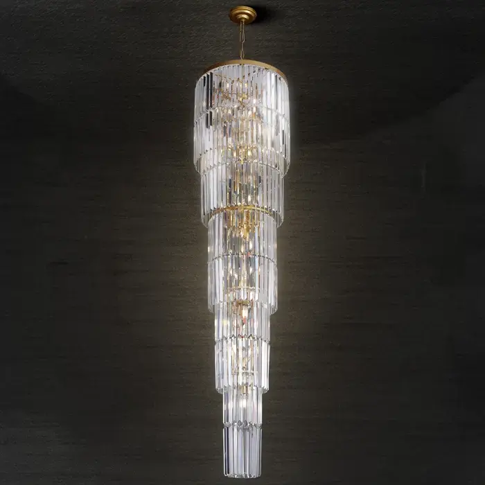 78.7'' Luxury Long Crystal Chandelier For Entryway