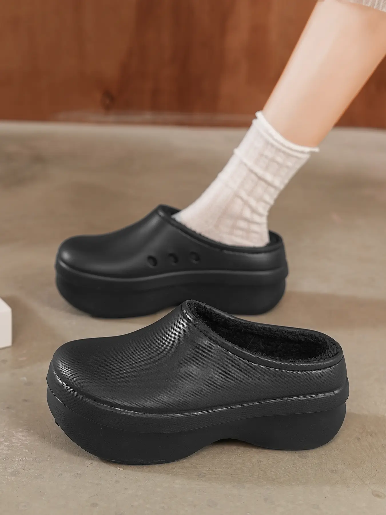 Unisex Classic Eva Material Warm Lined Slippers, Minimalist Casual Clogs, Comfortable Indoor & Outdoor Shoes, Durable Design for All-Day Wear
