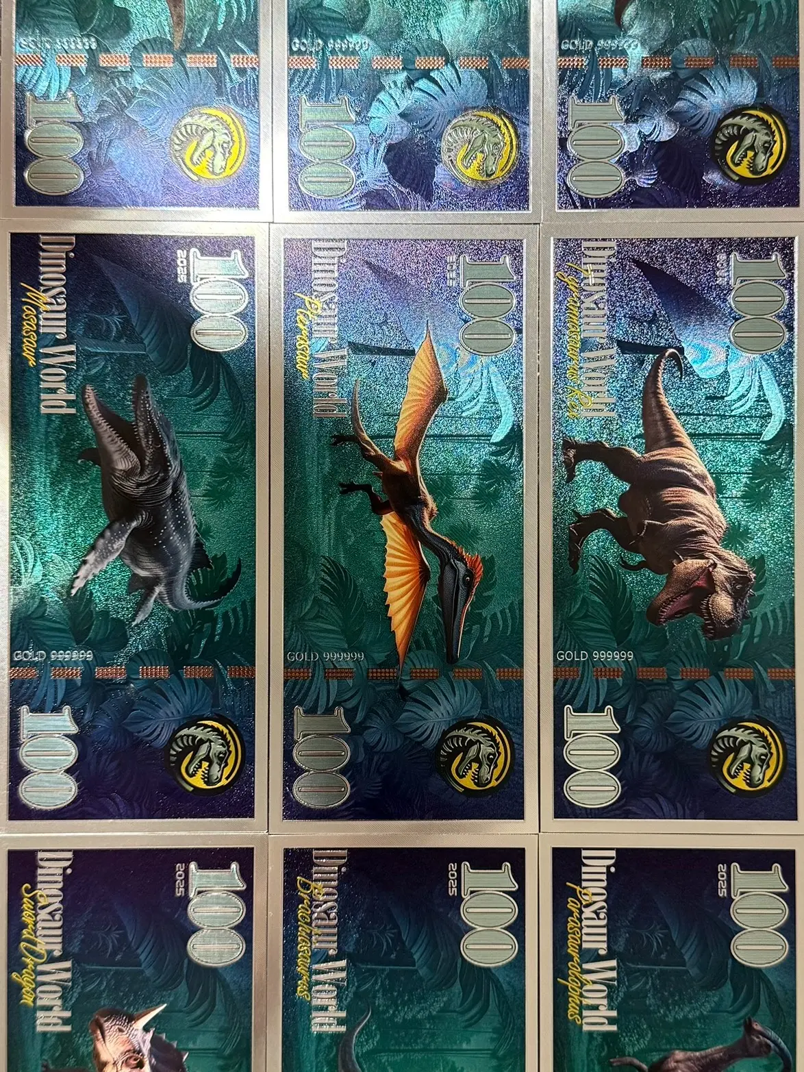 Dinosaur 24k gold foil collectible set