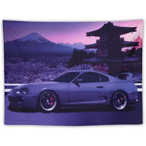 Supra Mk4 Jdm Car Tapestry Room Decor Wall Decor for Bedroom Wall Tapestry Cotton Decorative Decoration Linen