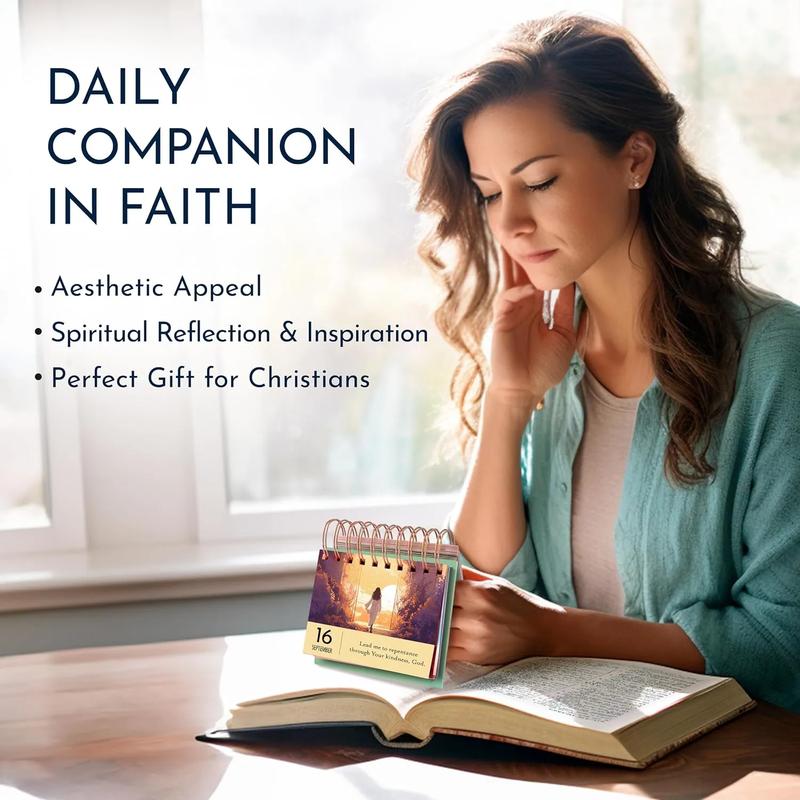 Inspirational Desk Calendar with Prayers, Blessings, and Devotions – Christian Gifts, Religious and Spiritual Gifts for Women, Christian Desk Decor, Inspirational Gifts