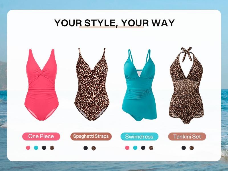 Lilylove 2026 New Swimsuit Women's Sculpting One Piece Ruched Cross-Front Tummy Tucking Slimming Snatched Waist Shapewear Bathing Suit Swimwear Swimming Beach The Twist Front Collection Tankini Swimdress