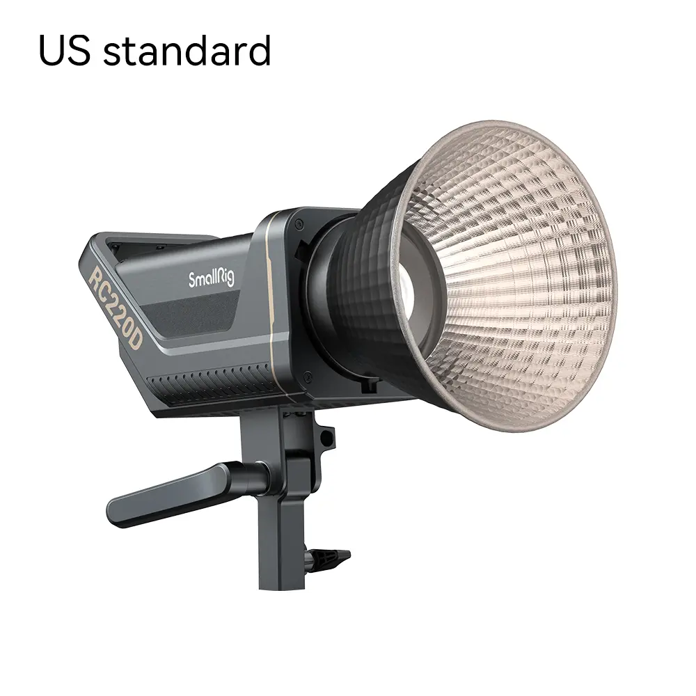 SmallRig RC 220D 220W COB LED Video Light for Youtube Videos, 98700 LUX @3.3ft, 5600K Continuous Lighting, CRI 95+, TLCI 96+, Bowens Mount, 26v/14.4v, Manual & Remote App Control, 3472 Hyper Reflector, High Quality Snowflake Cloth Bag, 2850g±20g