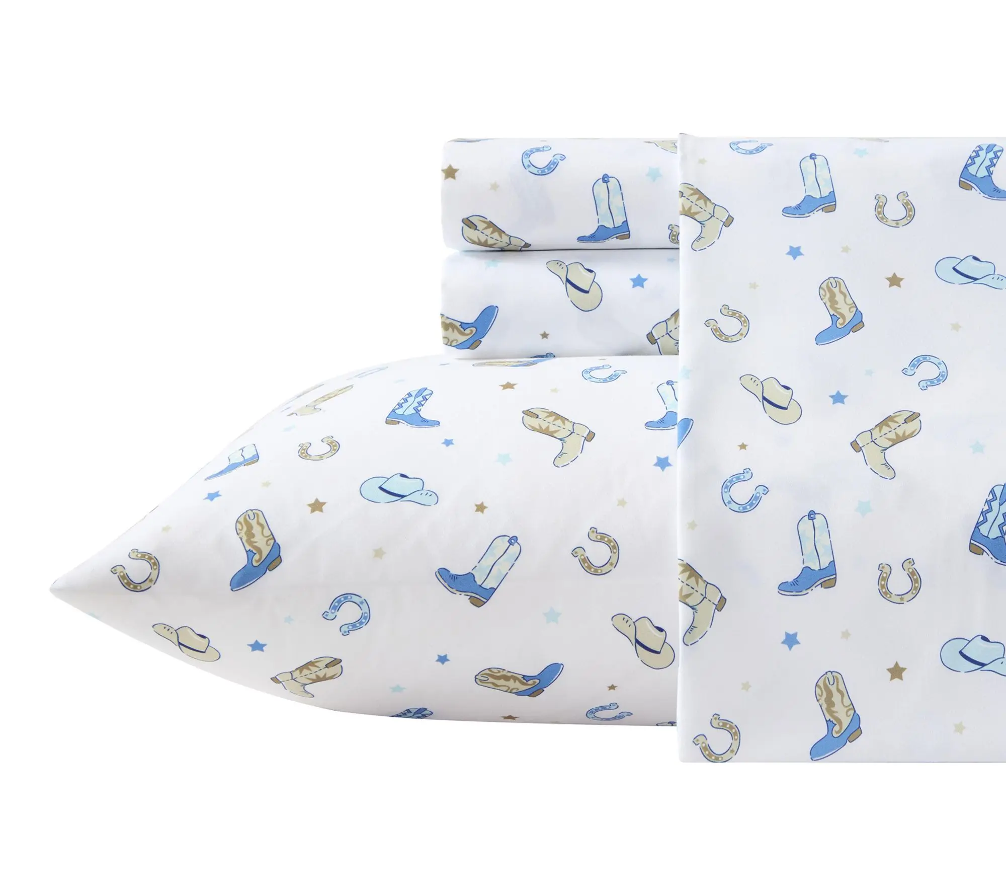 Wrangler Rodeo Star White/Blue Microfiber Twin Sheet Set