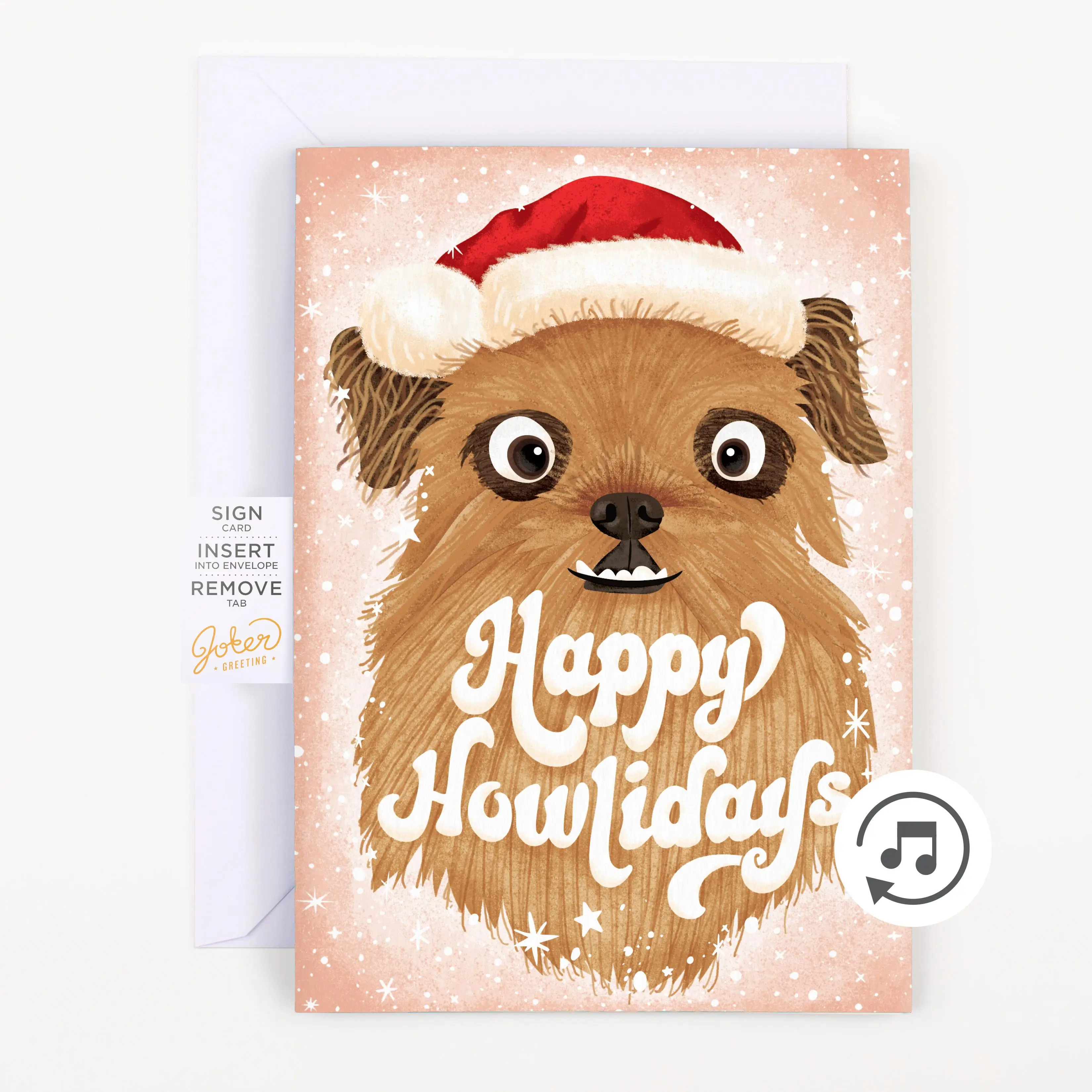 Endless Dog Christmas Card with Glitter