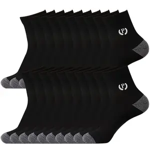 100/20Pairs Men's Anti Odor & Sweat Absorption Crew Socks, Comfy & Breathable Socks, For Daily And Outdoor Wearing Athletic Menswear Bestie 100Pairs Mix Activewear Sport