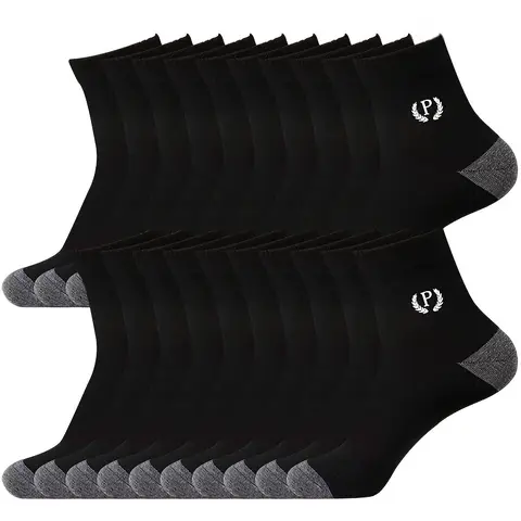 Men's Over-the-Calf Crew Socks - 95% Polyester 5% Spandex, Anti-Odor, Sweat-Absorbent, Soft, Breathable, Comfy, Quick Dry, Elasticity, Ribbed Fabric - 100/20 Pairs Mix - Sweat Wicking Socks for Athletes, Daily/Outdoor Wear, All Seasons
