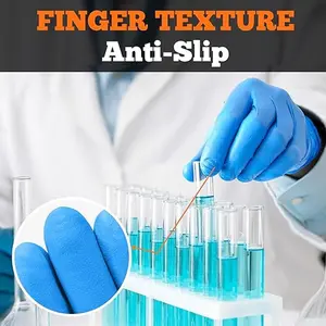 6 Mil Heavy-Duty Blue Nitrile Gloves Box, 100 Count Disposable Waterproof Latex-Free Gloves