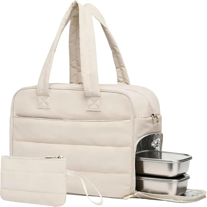 2-in-1 Lunch Bag Combination, 15.6-Inch Tote Bag with Lunch Compartment, PU Women's Three in One Work Handbag, Wallet, Backpack - 15 2-in-1 Lunch Bag Combination, 15.6-Inch Tote Bag with Lunch Compartment, PU Women's Three in One Work Handbag, Wallet, Backpack - 15
