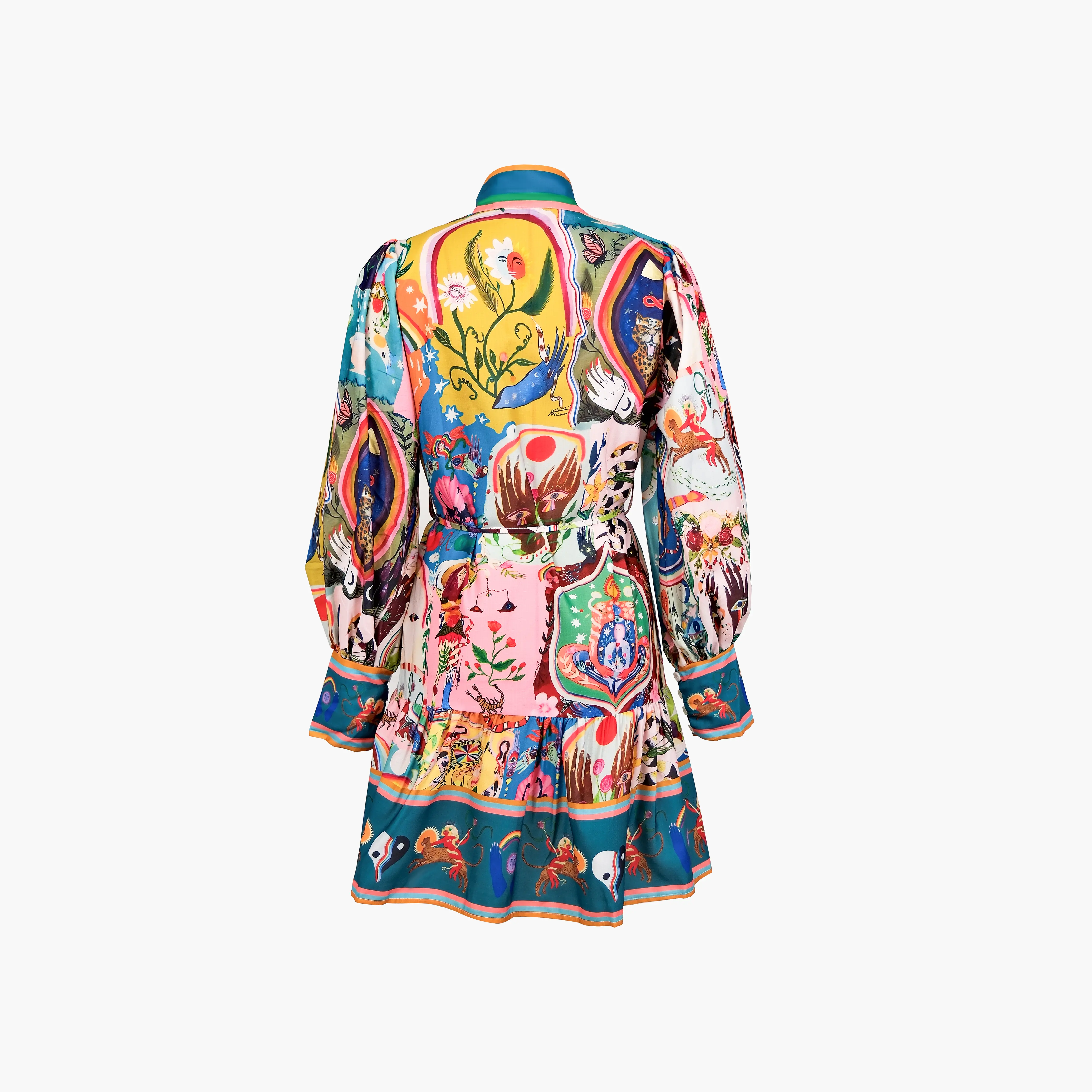 Fantasy Bohemian Style Printed Lace-Up Pleated Dress with Lantern Sleeves Ruffled Edge Design in Contrasting Colors for Party Wear - TikTok Shop Fantasy Bohemian Style Printed Lace-Up Pleated Dress with Lantern Sleeves Ruffled Edge Design in Contrasting Colors for Party Wear - TikTok Shop