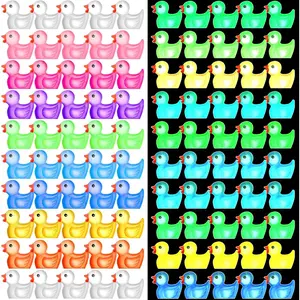 Household daily necessities Queekay 50 Pcs Mini Resin Ducks Luminous Tiny Ducks Glow in The Dark Ornament for Dollhouse Garden Decoration DIY Craft Micro Landscape Aquarium Party Decor