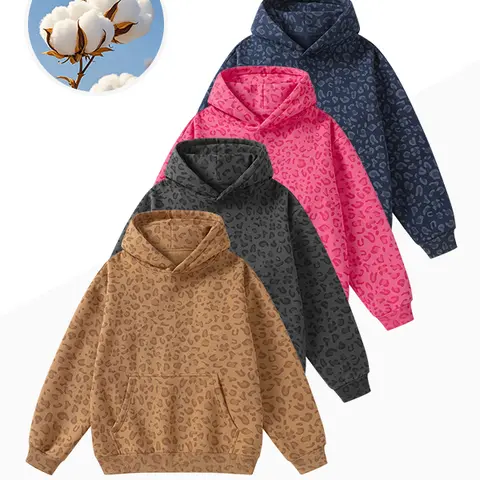 Menswear Leopard Print Hooded Pullover - Casual Male Clothing, Loose Versatile Autumn-Winter Long-Sleeve Hoodie with Kangaroo Pocket, Suitable for Daily Commuting & Outdoor Activities