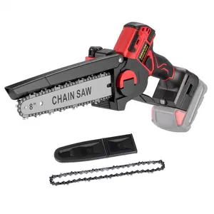 Mini Chainsaw for Milwaukee 18V Battery, Auto-Oiler, 8-Inch Brushless Cordless Pruning Chainsaw, 4000RPM for Wood Cutting, Tree Trimming (Battery Not Included) (Red)