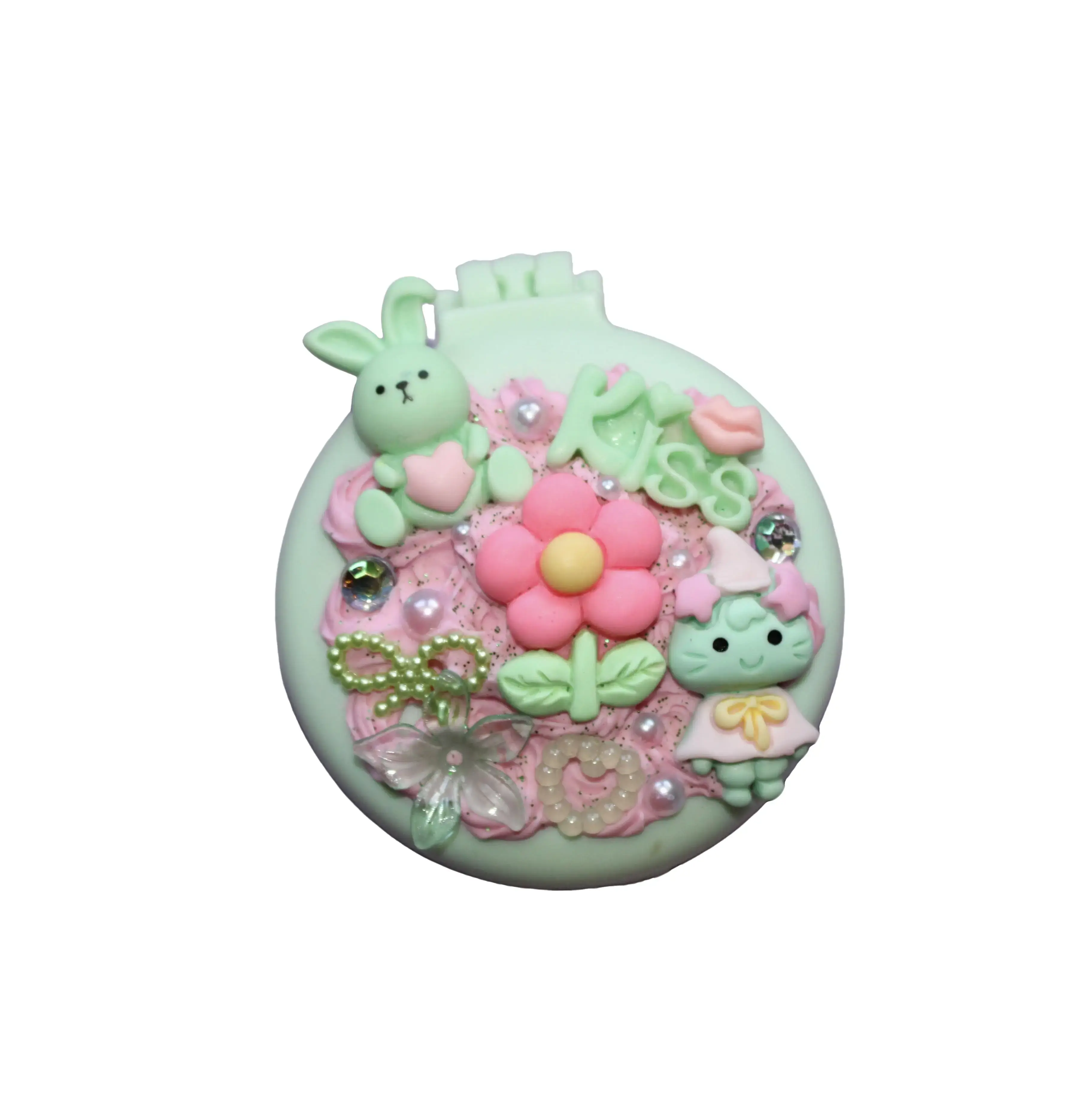 Custom Decoden Compact Hair Brush with Mirror, Portable Travel Folding Hair Styling Accessory