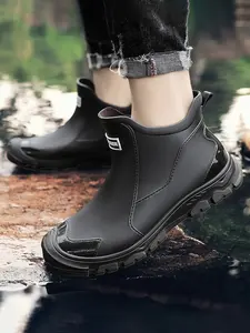 Plus Size 2026 Spring Couple Women's Water Boots, Rain Shoes, Casual Ankle Boots, General Boot, Non-slip, Waterproof, Lightweight, Durable, Suitable for River Trekking, Gardening, Outdoor Activities, Beachcombing, Fishing, and Work