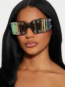 Unisex Cyberpunk Y2K Style Rimless Sunglasses, Frameless Vacuum Coated, Casual Uv400 Protection, Perfect for Daily Wear, Travel, Parties