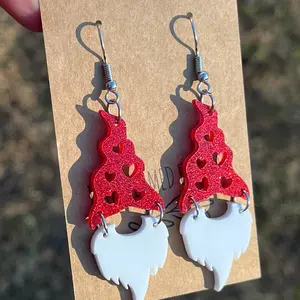 Acrylic Valentine Gnome Earrings